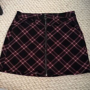High Waisted Plaid Black and Red Juniors Skirt